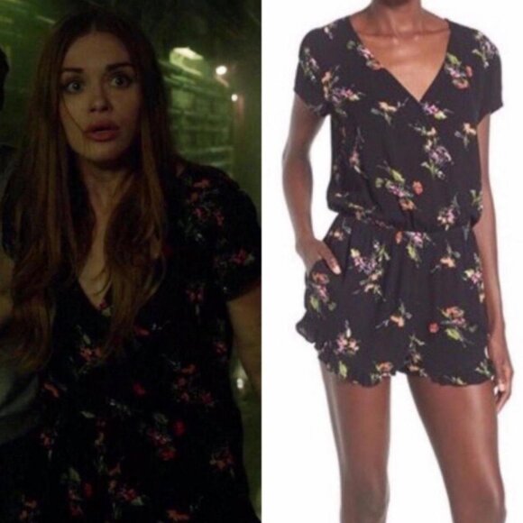 Mimi Chica Pants - Mimi Chica floral romper ASO Lydia Martin